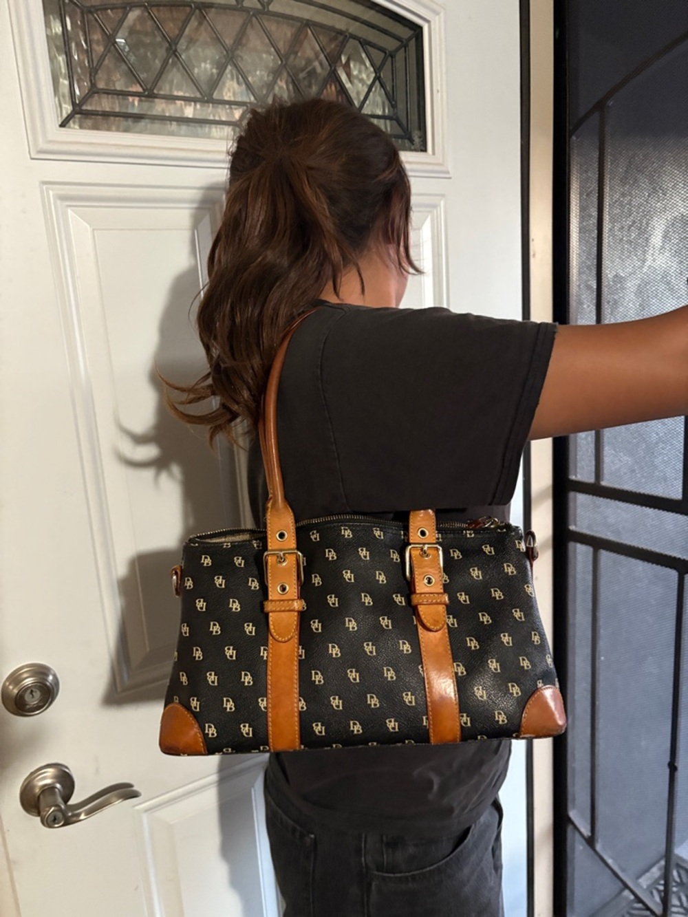 Dooney & Bourke Black and Tan Satchel - Picture 16 of 16